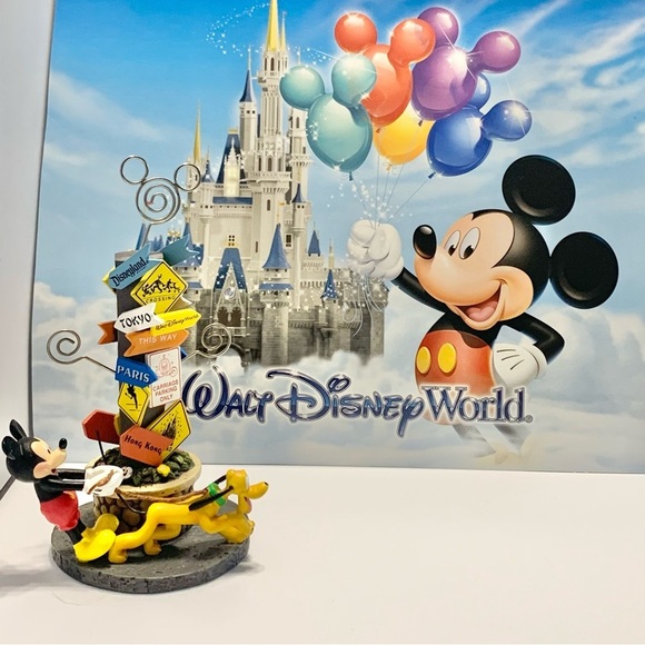 Vintage Authentic Disney Parks Mickey & Pluto Photo/Card Holder w/ Signs - Picture 9 of 9